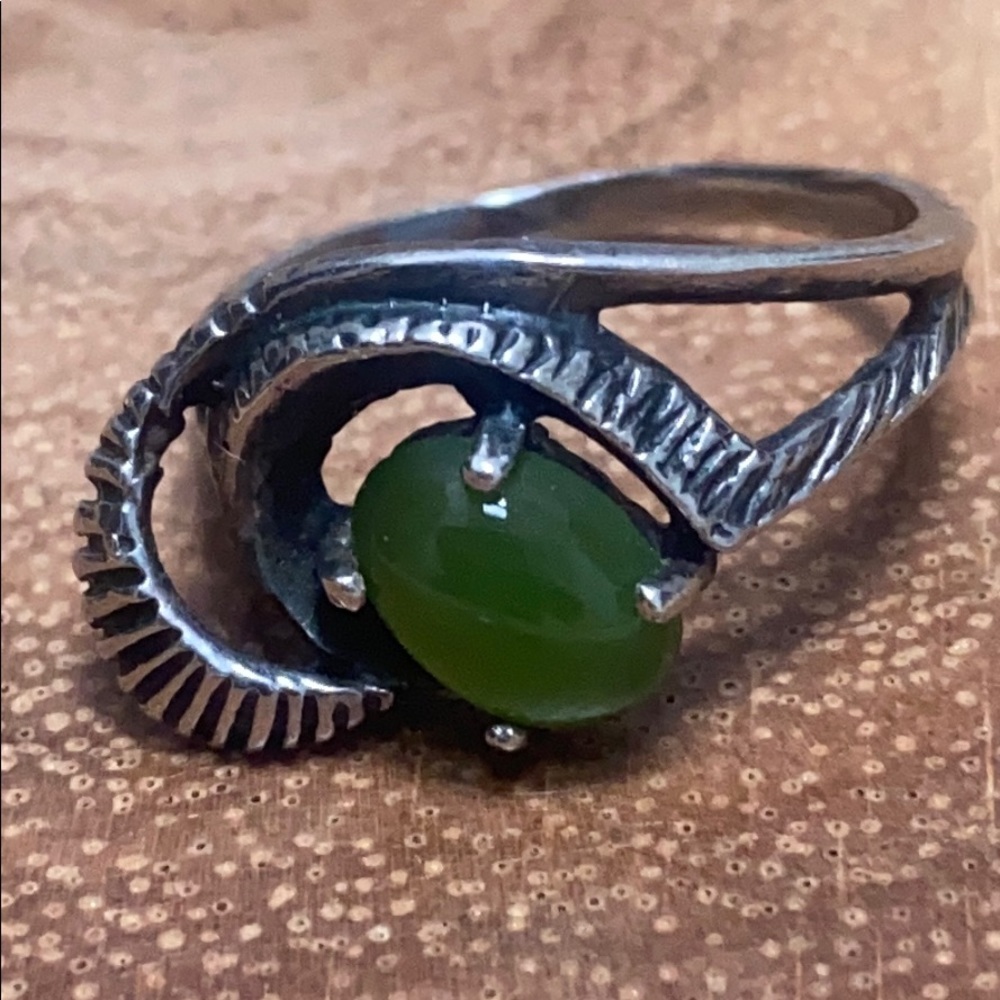 Mid Century Modern Jade Ring